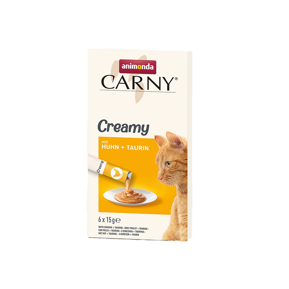 ანიმონდა Carny Creamy სნექი კატისთვის ქათმით და ტაურინით (6x15გრ)