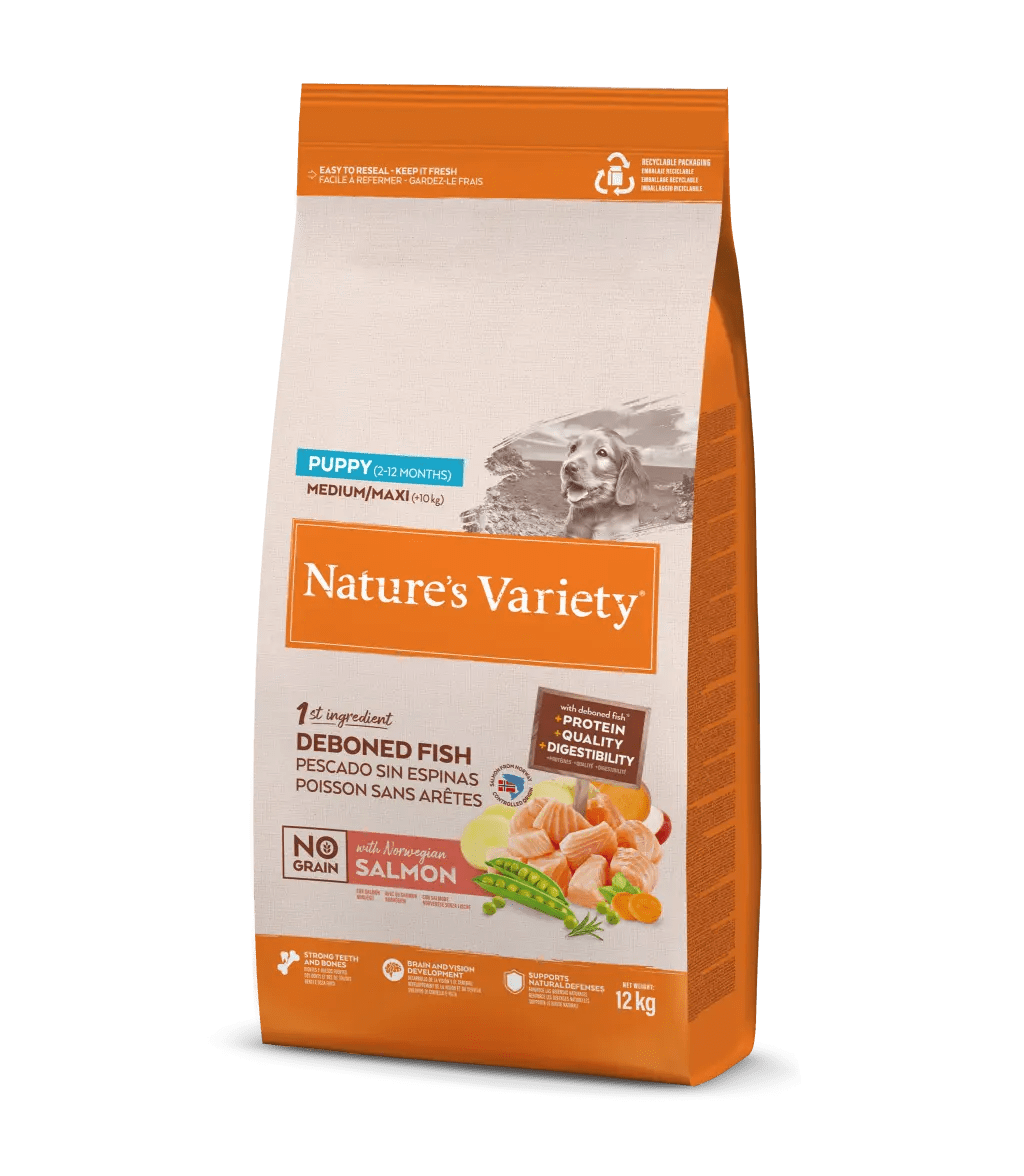 ნეიჩერს ვერაითი ლეკვი მედიუმ მაქსი No Grain Salmon 1 კგ