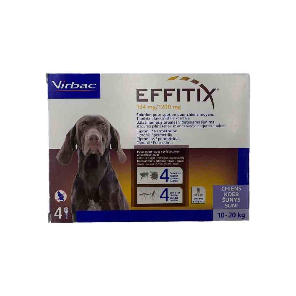 ანტიპარაზიტული წვეთები M ძაღლისთვის Effitix 10-20 კგ 1 ცალი