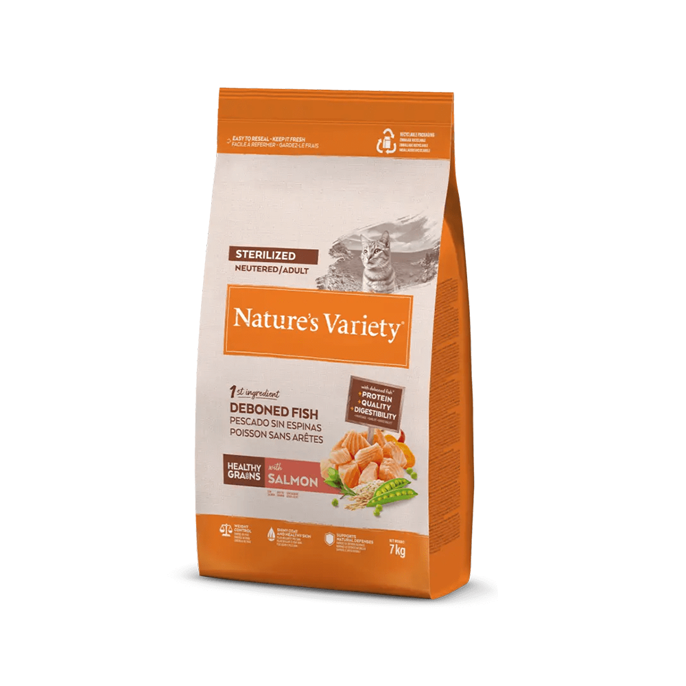 ნეიჩერს ვერაითი კატა სტერილიზებული Healthy Grain Salmon 7 კგ
