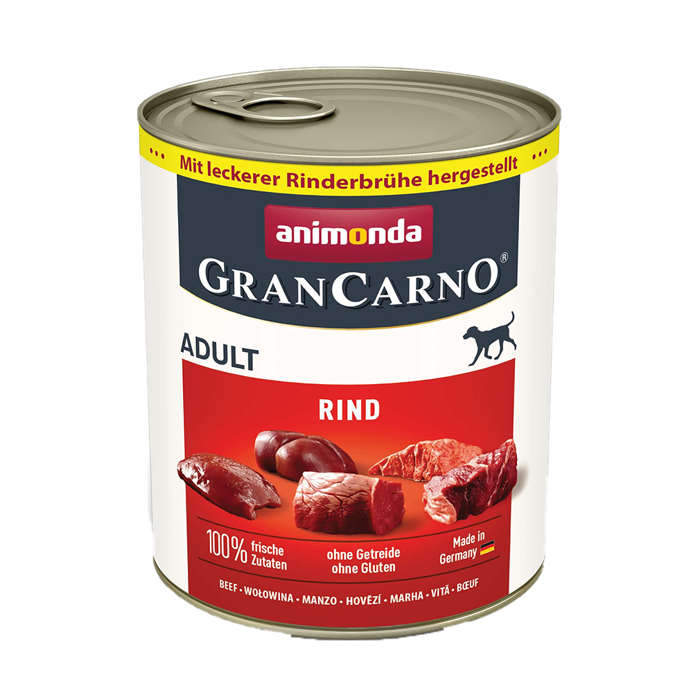 ანიმონდა Grancarno ქილა ძაღლისთვის საქონლის ხორცით 800 გრ