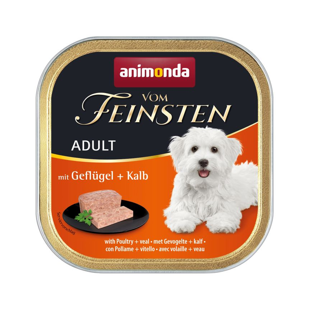 ანიმონდა Vom Feinsten ალუტრე ძაღლისთვის ფრინველის დ ხბოს ხორცით 150 გრ