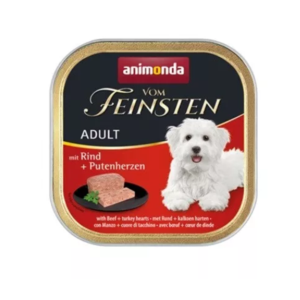 ანიმონდა Vom Feinsten ალუტრე ძაღლისთვის საქონლის და ინდაურის ხორცით 150 გრ