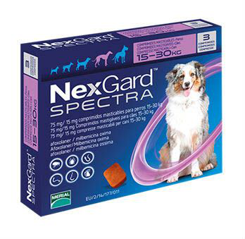 ანტიპარაზიტული აბები L ძაღლისთვის NEXGARD SPECTRA CHEW L 15-30 კგ 1 ცალი