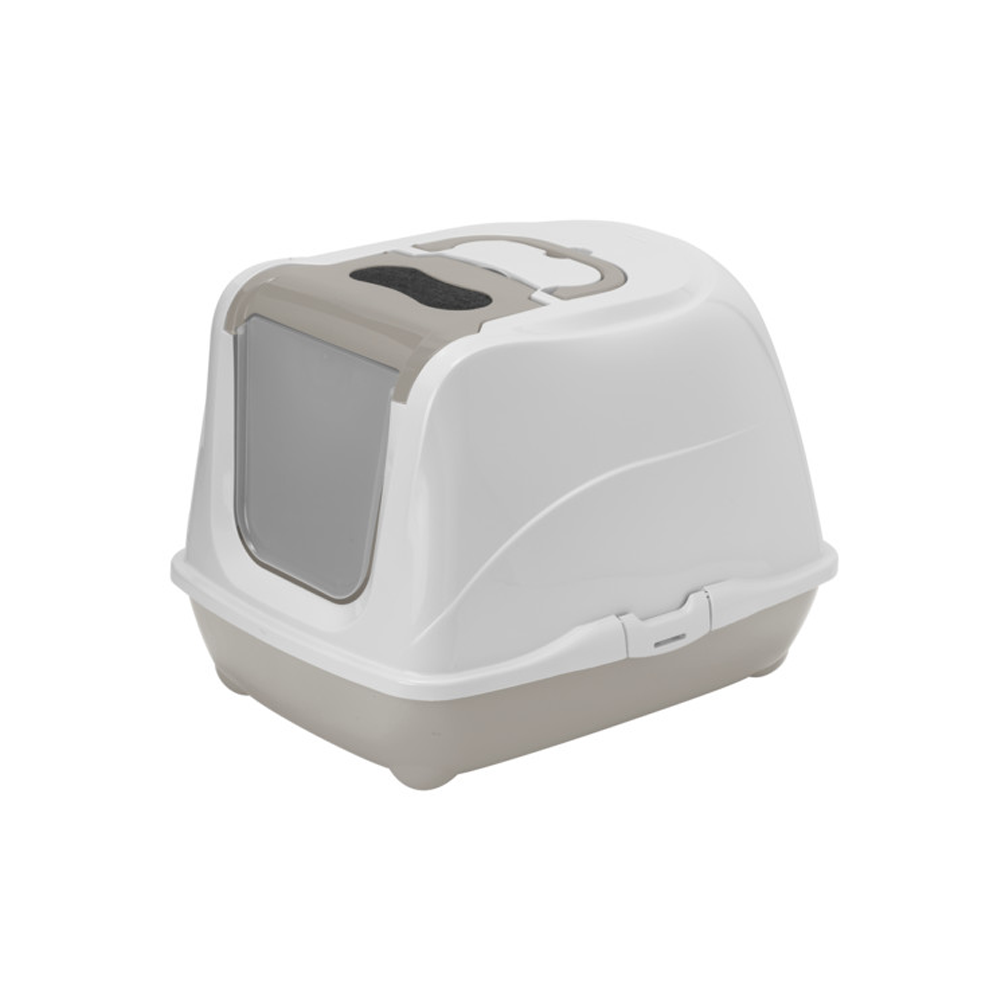 დახურული ტუალეტი კატისთვის Moderna Flip Cat Jumbo (Warm Grey)