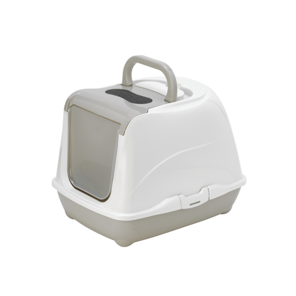 დახურული ტუალეტი კატისთვის Moderna Flip Cat Large (Warm Grey)