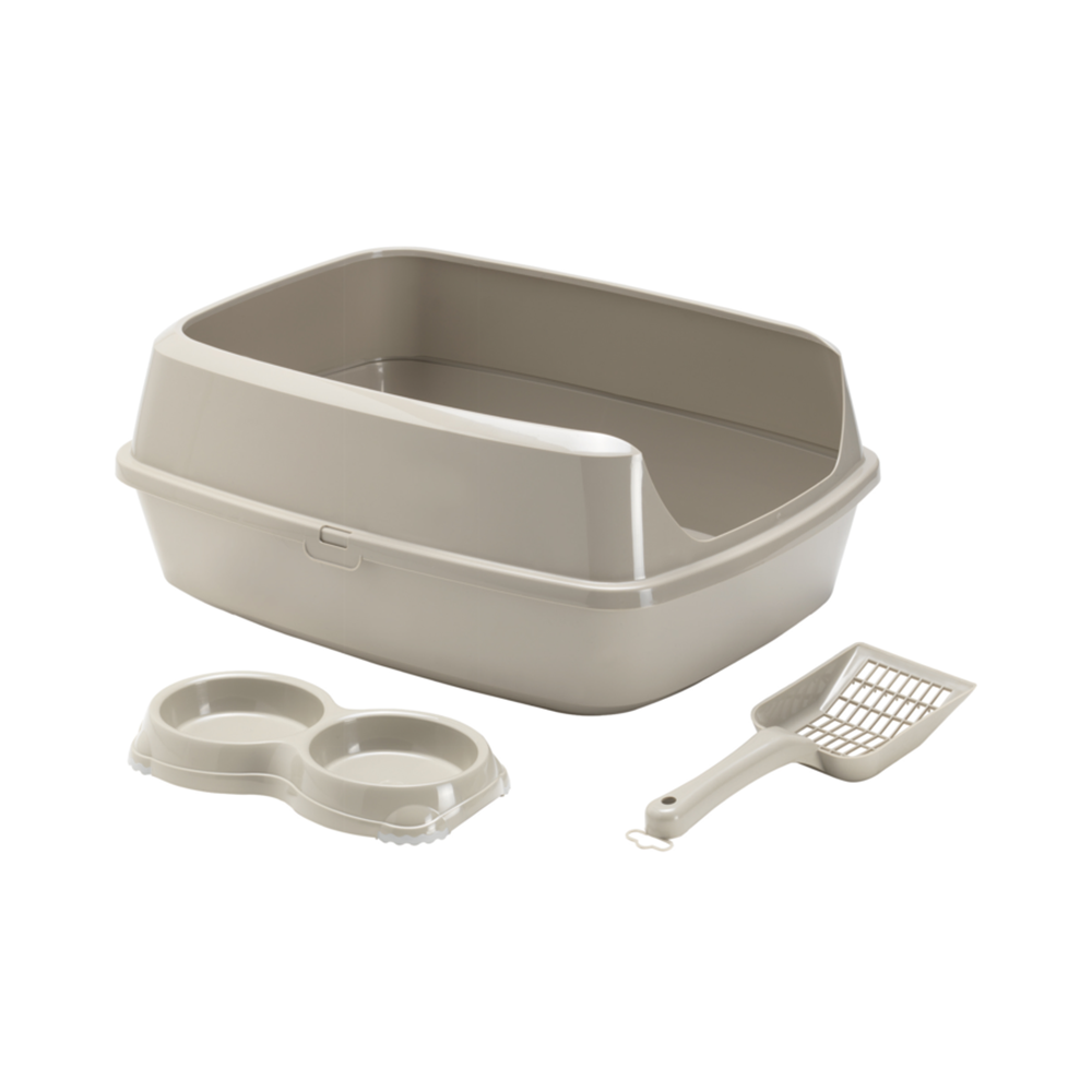 ღია ტუალეტი კატისთვის Moderna KitCat Starterkit Large (Warm Grey)