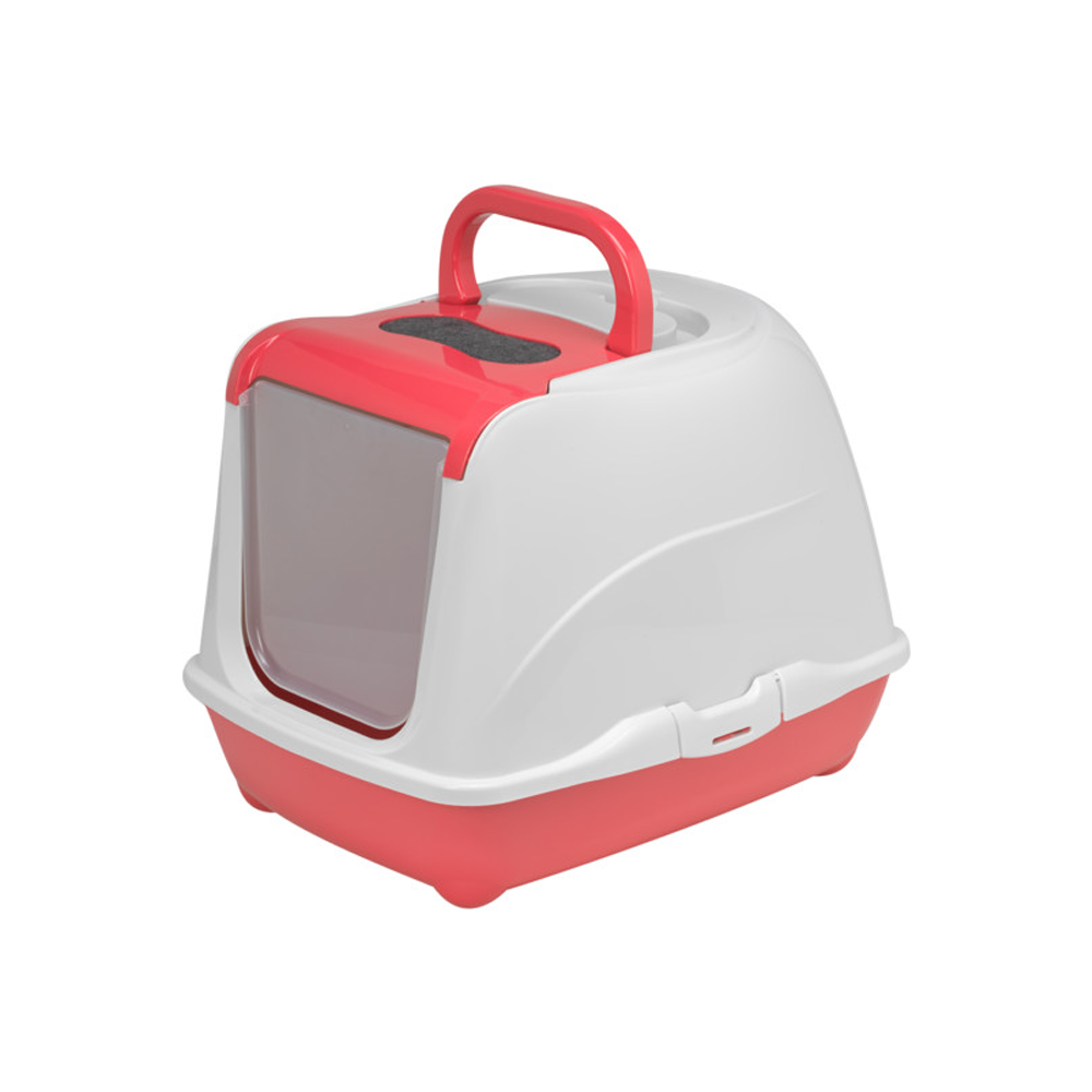 დახურული ტუალეტი კატისთვის Moderna Flip Cat Large (Spicy Coral)