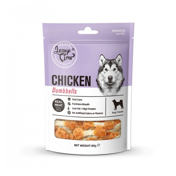 სნექი ძაღლისთვის Jerky Time Chicken Dumbbells 80 გრ