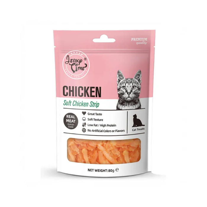 სნექი კატისთვის Jerky Time Chicken Soft Strip 80 გრ