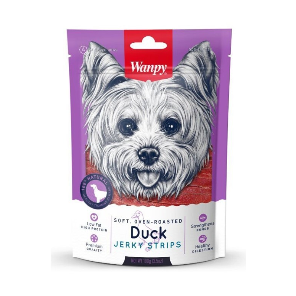 სნექი ძაღლისთვის Wanpy Soft Duck Jerky Strips 100 გრ