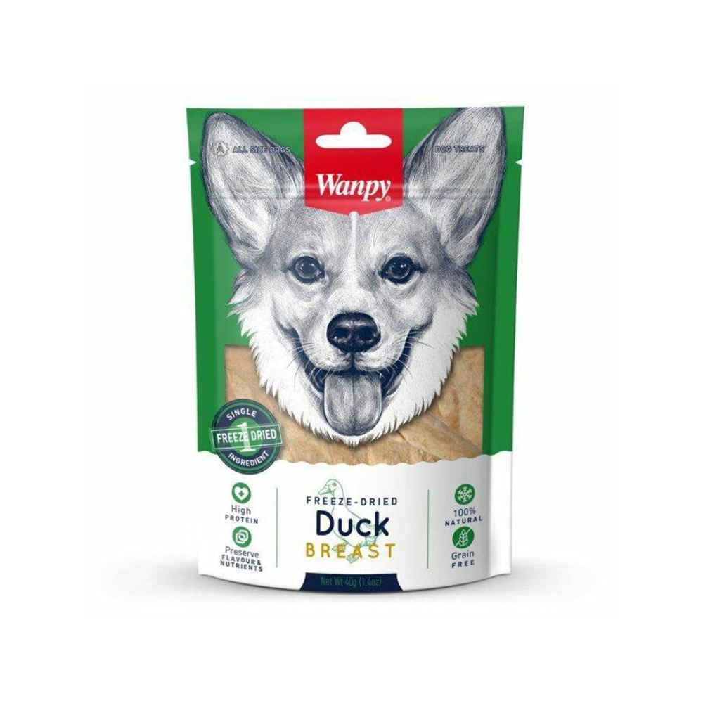 სნექი ძაღლისთვის Wanpy Freeze Dried Duck Jerky 40 გრ