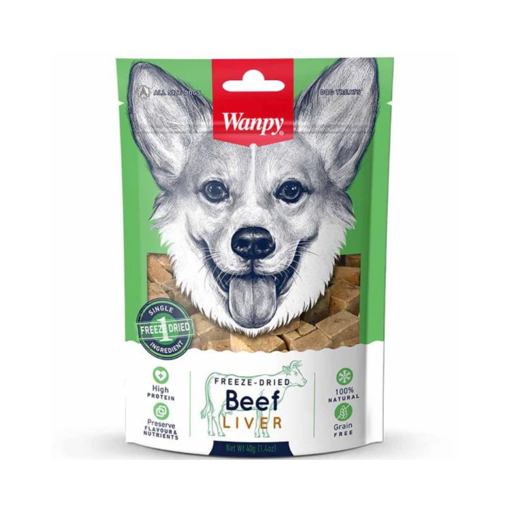 სნექი ძაღლისთვის Wanpy Freeze Dried Beef Liver 40 გრ