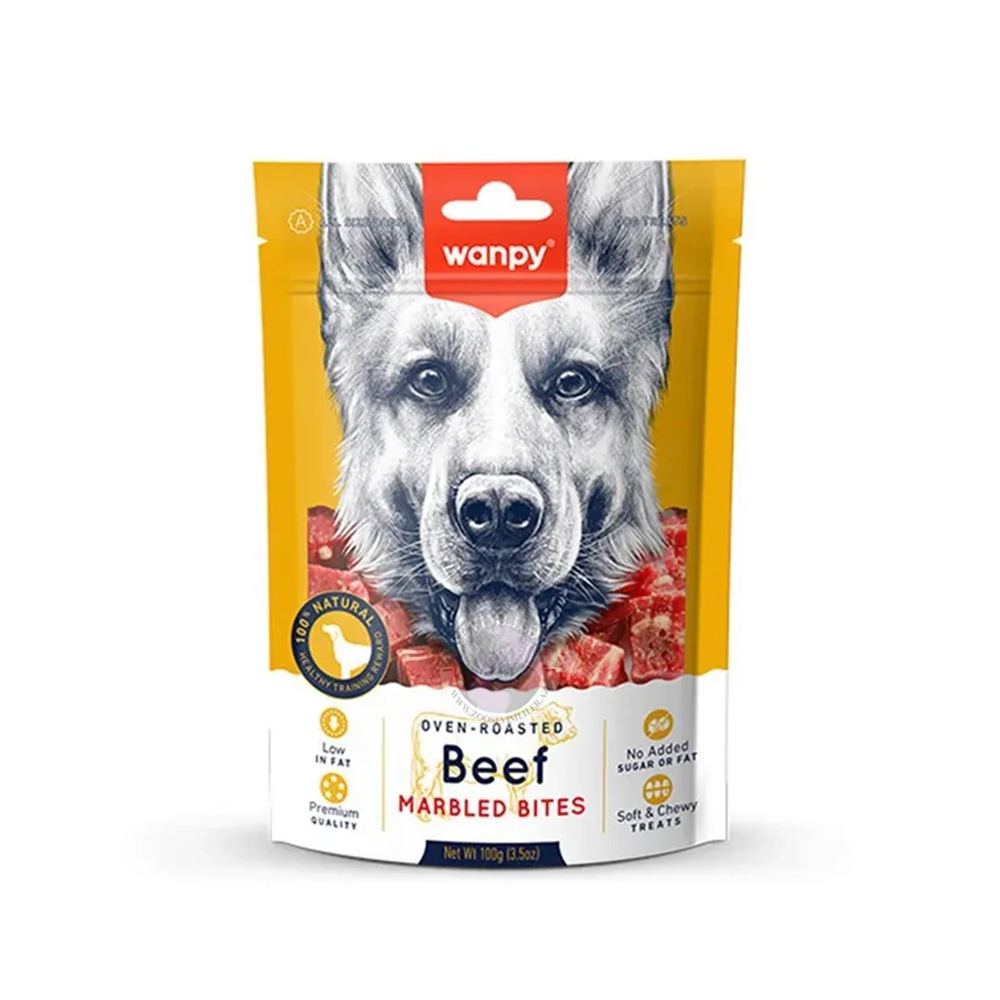 სნექი ძაღლისთვის Wanpy Marbled Beef Bites 100 გრ