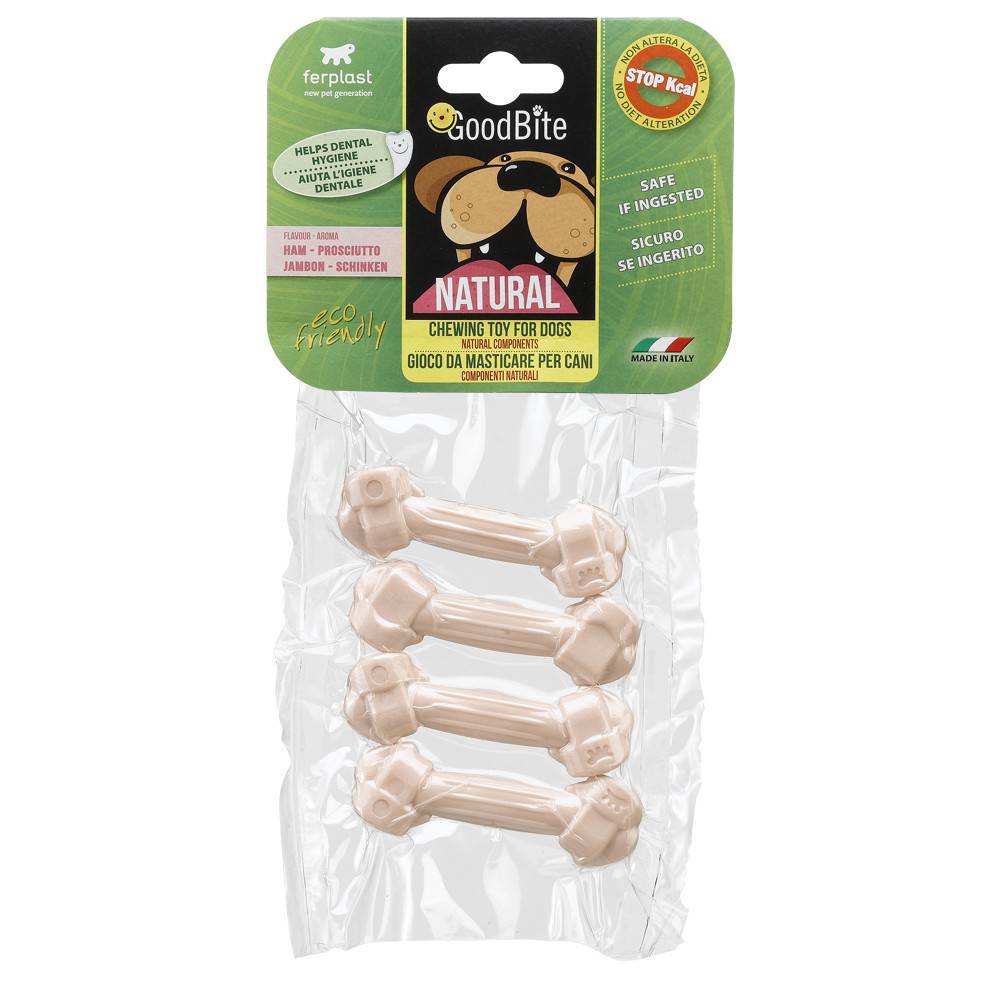 ძვალ-სათამაშო ძაღლისთვის Ferplast Goodbite ლორის არომატით 15 გრ (x4)
