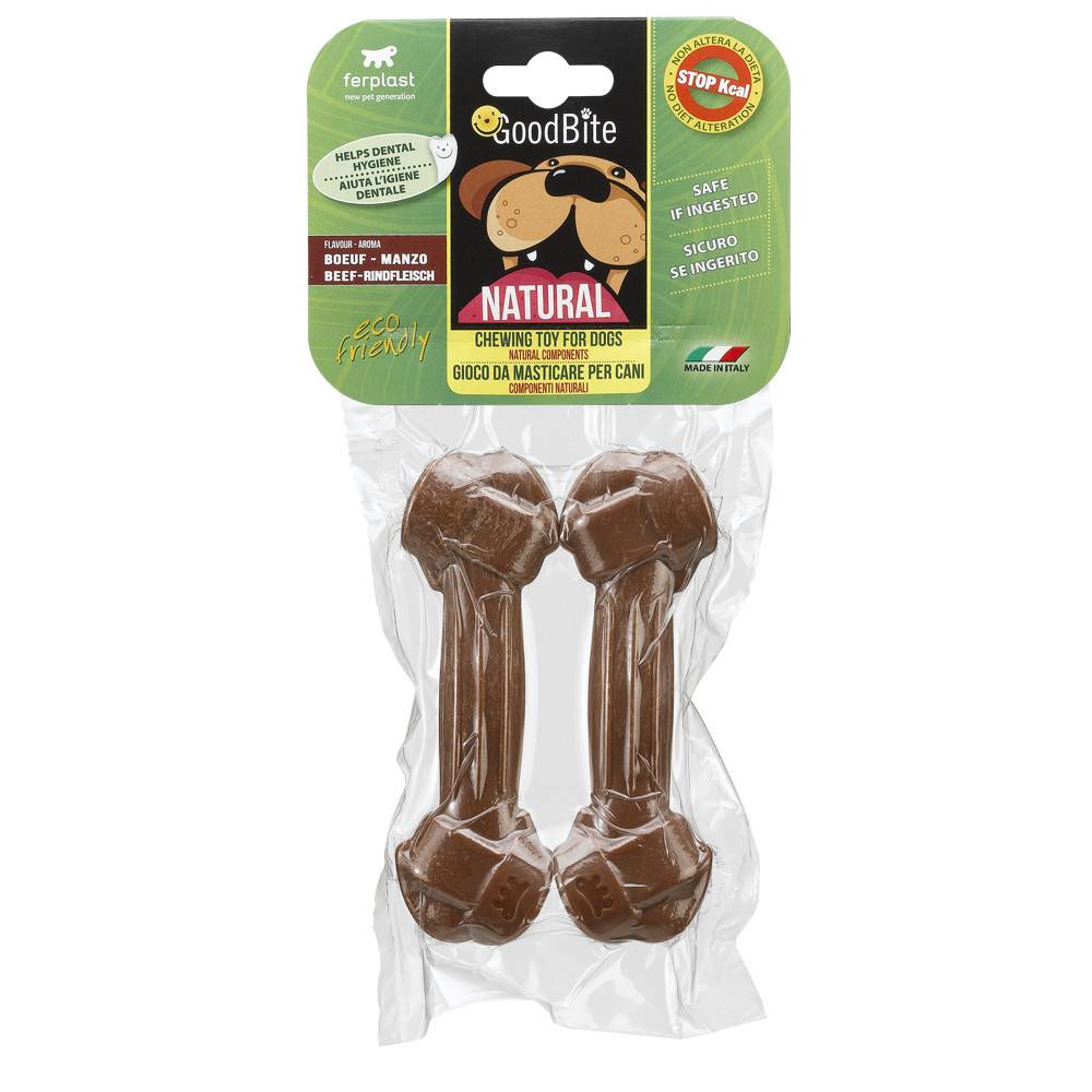 ძვალ-სათამაშო ძაღლისთვის Ferplast Goodbite საქონლის არომატით 70 გრ (x2)