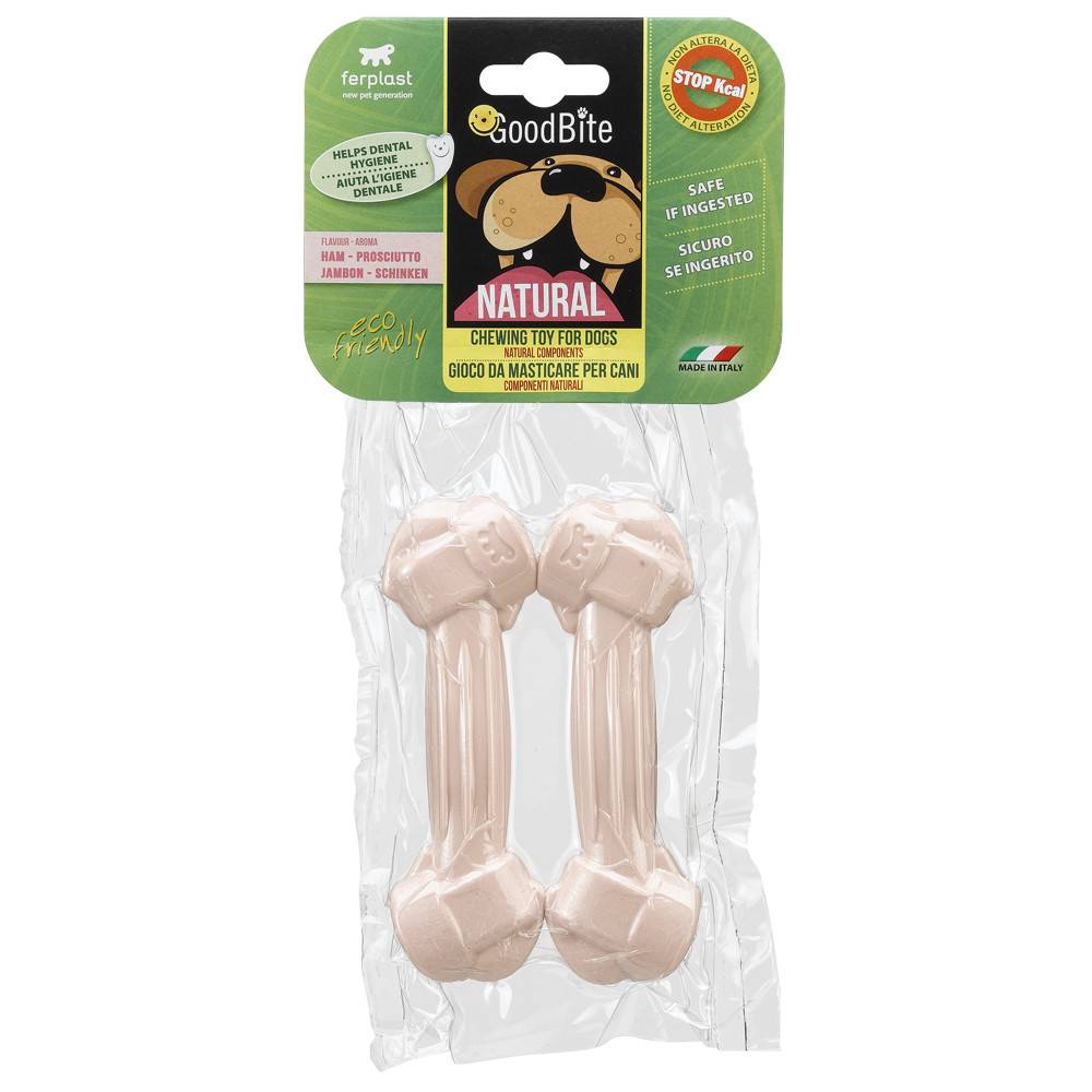 ძვალ-სათამაშო ძაღლისთვის Ferplast Goodbite ლორის არომატით 70 გრ (x2)