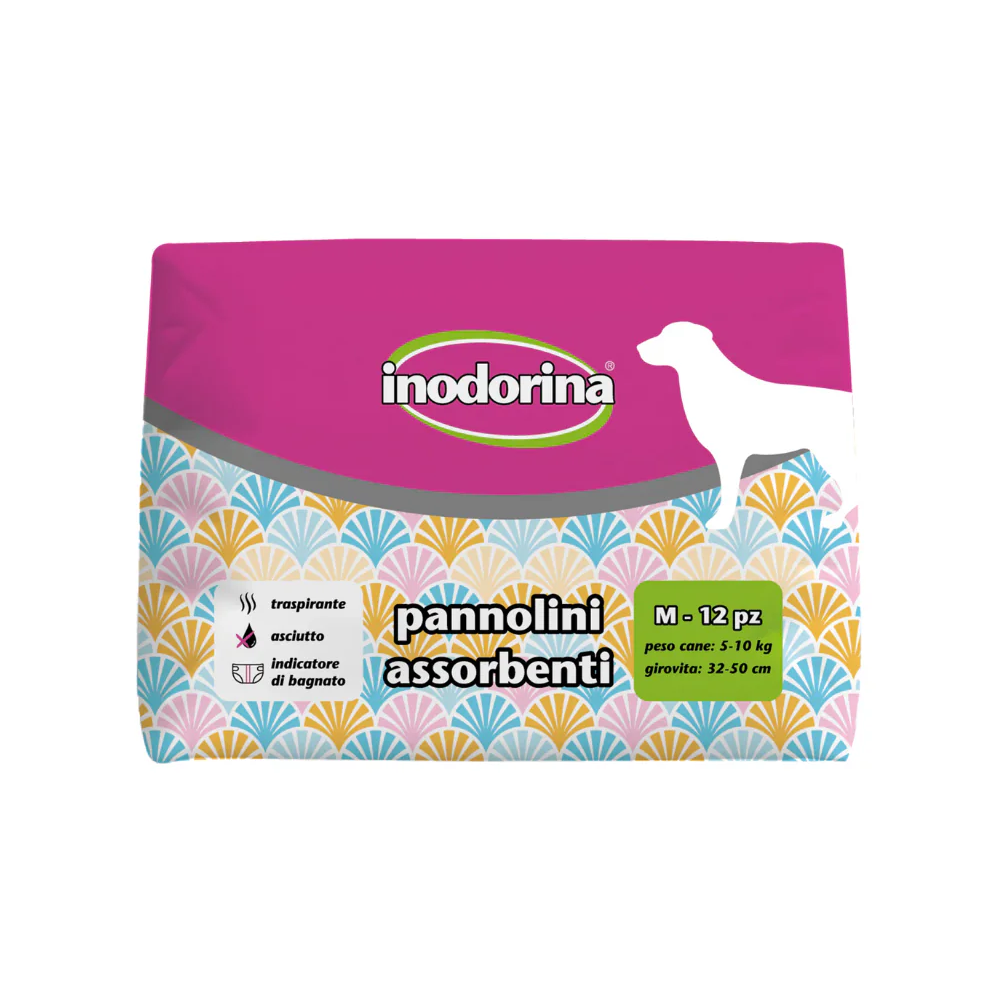ჩასაცმელი საფენები ძუ ძაღლისთვის Inodorina Absorbent Diapers ზომა Medium (12ც)
