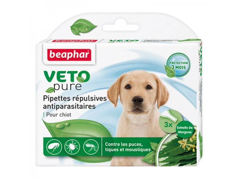 ანტიპარაზიტული ბიოწვეთები ლეკვისთვის Beaphar Veto Pure (x3)