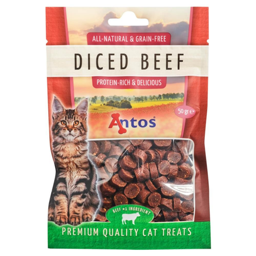 ანტოსი კატის სნექი Diced Beef 50 გრ